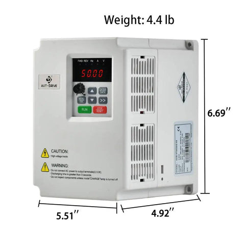 Single Phase 220V Variable Frequency Drive VFD 2.2 kW 3 HP Inverter for Spindle Motor Speed Control with dimensions