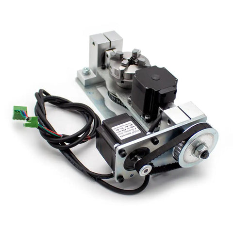Slick Heavy Duty CNC 5th Axis Rotary Attachment With 4 Jaw Chuck For DIY Router And Engraving Machine Built Tough For Knockout Precision And Smooth Operation.