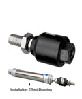 Floating Fisheye Joint Male Thread M12x1.25 And Female Rod End Ball Head For Pneumatic Cylinders Universal Mounting Knuckle Bearing Heavy Duty Industrial Grade One Piece installed on pneumatic cylinder