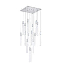 Modern 16 Light Chrome Ceiling Pendant With Glowing Crystal Accents For A Fresh Indoor Setup and smooth ambient flow, 30x30x24 inch.