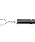 Emergency Survival Whistle 10 Pack Aluminum Alloy Double Tube High Frequency Loud Whistle with keychain side view