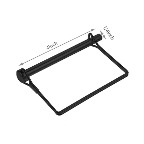 8 Pack 1/4 x 4 Inch Trailer Hitch Pins Black Heavy Duty Steel With Zinc Coating Rust Resistant Quick Release Lock Pins For Couplers And Tow Hitch Hardware Built Tough For Any Weather, black pin with dimensions