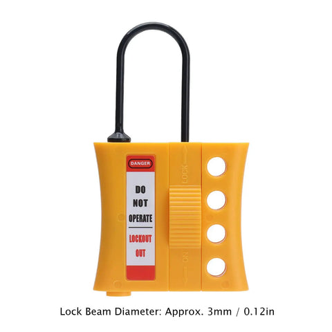 Heavy Duty Four Hole Safety Lockout Hasp For Industrial Power Isolation And Tagout Crafted From Corrosion Resistant Nylon Abs With No Sweat Setup Process And Rock Solid Multi Padlock Grip