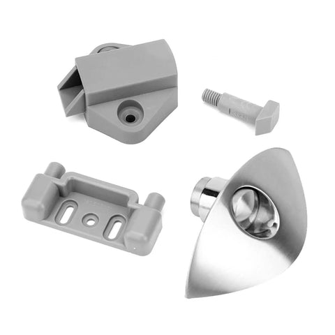 Half Moon Push Button Cabinet Latch Lock For RVs Caravans And Boats, crescent handle with 14-16mm thickness components displayed