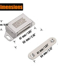 Dimensions of Heavy Duty Magnetic Cabinet Door Catch Set Stainless Steel Rustproof Closet Catches Hold 30 Lbs Each Ultra Slim 1.2mm Thick