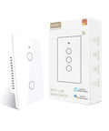 Smart Wall Switch No Neutral Needed For Single Pole 110V, 2 Gang, 2.4GHz WiFi Works With Alexa Google Home Tuya Smart Life App, RF433