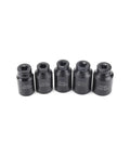 12 Point 1/2 Inch Drive Axle Hub Nut Socket Set Metric Impact Wrench Kit Garage Tools For Tough Job With Universal Fits And Quick Turns, five black impact sockets