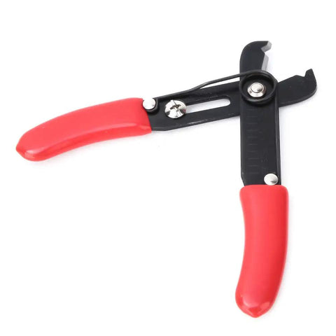 Wisoqu Electrical Wire Stripper Cutter Pliers with red handles and black oxide finish for easy insulation stripping and cutting.