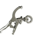 Heavy Duty 9 Inch Drill Press Slot Vise Locking Clamp Dead Nuts Secure Grip with a steel design, used for woodworking jigs.