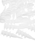 Heavy Duty Stainless Steel Self Drilling Drywall Anchors And Mounting Screws Kit With Plastic Expansion Anchors For Enhanced Fixation And Superior Pull Out Resistance, Versatile For Shelving, Light Fixtures, Decor, And Other Wall Mounts. white plastic expansion anchors