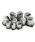 Close-up of 200 Piece SMD Aluminum Electrolytic Capacitor Kit With Ten Values From 1U To 470U In Durable Plastic Box for electronics repair