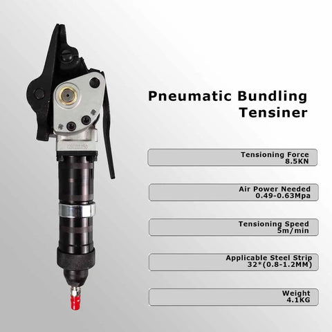 Tough As Nails Pneumatic Steel Strapping Machine Split Banding Tool, pneumatic bundling tensioner with 8.5KN force, 4.1KG weight.