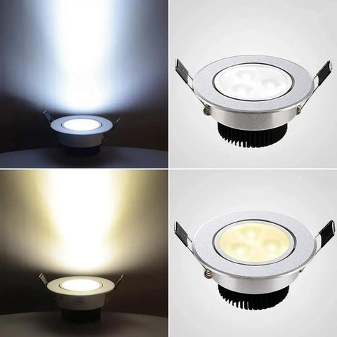 WKNHHL Recessed Lighting Housing Trim Kits Aluminum Indoor Embedded Downlight Commercial Illumination Spotlight showing warm and white light.