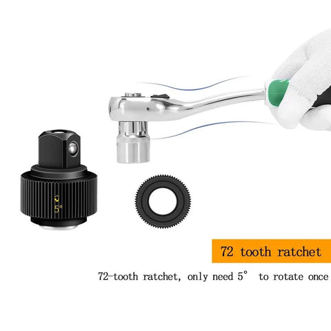 53 Piece Metric Motorcycle Tool Kit with one quarter inch mini ratchet and sockets, showing chrome vanadium build for garage maintenance.