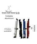 Foldable aluminum stand in four colors, 14 inches, for Cart Bag To Stand Conversion Kit With Lightweight 8oz Aluminum Attachment, Anti Slip Bag Grip, And Steel Rope Cord, Turn Your Cart Bag Into A Stand Bag To Prevent Falls And Club Damage, Portable Black.