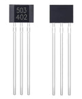 Two 3-pin Hall sensors from 20 Pack AH3503 Linear Hall Sensor 3 Pin Magnetic Detector For Speed Position And Flow Measurement Perfect For DIY Electronics Projects With 4.5 To 6V Operation And 50 Ohm Output Ultra Sensitive Hall Effect Sensor