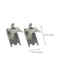 Stainless Steel Refrigerator Shelf Clips 6 Pack Must Have Smooth Surface Shelf Support Hooks, two clips with dimensions shown
