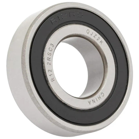 Five Pack Deep Groove Radial Ball Bearings R12-2RS with Double Rubber Seals, 0.75 In ID, 1.625 In OD, 0.438 In Width, close-up view