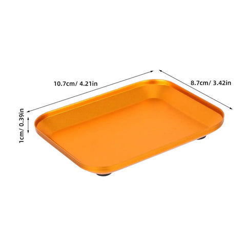 Aluminum Alloy Screw Trays Set Of 2 For Mechanics And RC Model Repairs Sleek Modern Design Parts Storage Bowls Rugged Small Parts Organizer For Workbench Versatile Tray For Sorting Screws And Tiny Tools, 10.7 x 8.7 x 1 cm