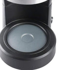 All In One Bean To Cup Coffee Maker With Reusable Permanent Filter And Intuitive Backlit Touch Controls For A Smooth No Stress Morning Grind Setup At Home black base with round plate for coffee brewing