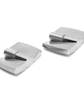 Aluminum Gravity Hinge With Hydraulic Seal For Furniture Doors Built To Last Durable Alloy Construction, left-side view of two hinges