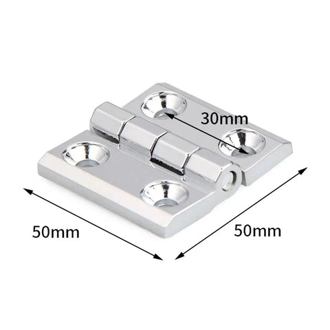 Rotating Concealed Hinges For Doors And Cabinets, Heavy Duty Zinc Alloy Butt Hinge, Smooth Close, Easy Install, 50x50mm, Silver Finish