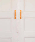No Drill Aluminum Cabinet Door Pulls Gold Two Pack Vintage Drawer Handles 148mm for sliding doors with adhesive install