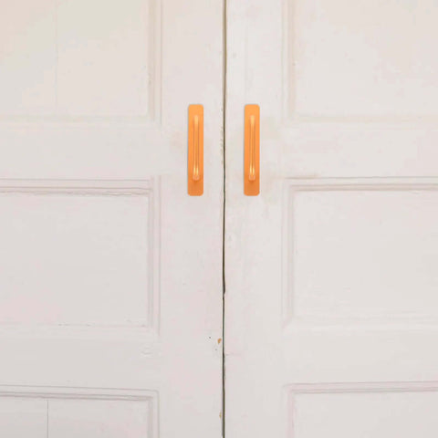No Drill Aluminum Cabinet Door Pulls Gold Two Pack Vintage Drawer Handles 148mm for sliding doors with adhesive install