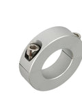 Rad Aluminum Double Split Shaft Collar Size 15mm Adjustable Clamp With Anodized Finish For Machinery Providing Kickass Durability And Super Strong Grip For Soft Shafts And Keeps Polished Look For Industrial Work And DIY Builds For Heavy Loads. 15mm aluminum split shaft collar with set screw