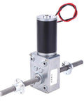 Dual Shaft Coaxial Gear Motor With M8 Threads 24V Geared Motor For Precision Motion Control In Automation And Robotics Beefy High Torque Gearing With Right And Left Shafts Flange Mount For Accurate Linear Actuation, with threaded shafts and wiring