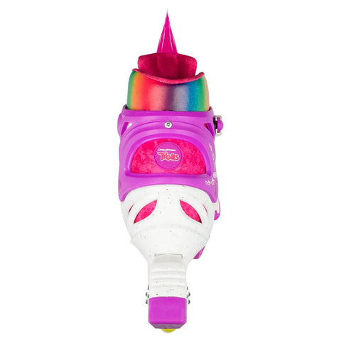 Tot Friendly Trolls Themed Adjustable Inline Skates For Kids Featuring Poppy Or Barb Pink Size Medium 2-5 With Big Trolls Head Tongue