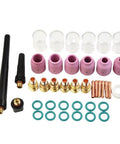 40 Piece TIG Welding Torch Kit With Collet Gas Lens Cup Set For WP 9 20 25 Torches includes ceramic nozzles and accessories