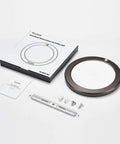 Motion Sensor LED Ceiling Light With Adjustable 30s 180s Timeout, 1500 Lumens, 15W, Round Bronze Fixture and packaging displayed