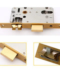 Heavy Duty Brass Entry Door Latch With Comfort Grip Handle And Smooth Operator Bolt Lock for exterior access and security.