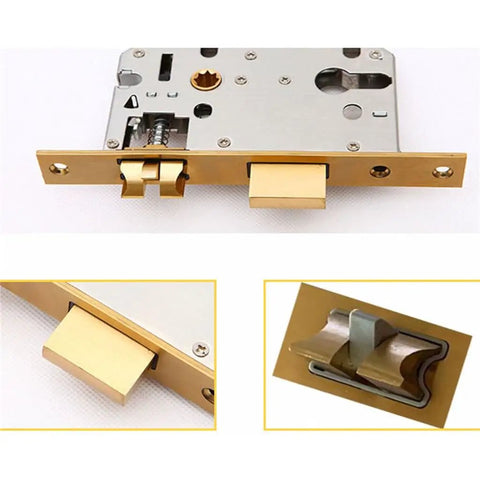 Heavy Duty Brass Entry Door Latch With Comfort Grip Handle And Smooth Operator Bolt Lock for exterior access and security.
