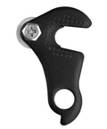 Black rear derailleur hanger plate for Shimano and SRAM with nut and bolt adapter, replacement hanger for mountain bikes and road bicycles