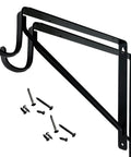 Top Rated Legit Heavy Duty Welded Closet Rod And Shelf Support Brackets In Matte Black Finish For Super Closet Makeovers With All Matching Screws Included In This Rock Solid Twenty Pack, showing the bracket and screws.