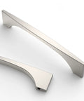 10 Pack 5 Inch Brushed Satin Nickel Cabinet Handles For Kitchen Cabinets Cupboards And Drawers, close-up view of hardware pulls