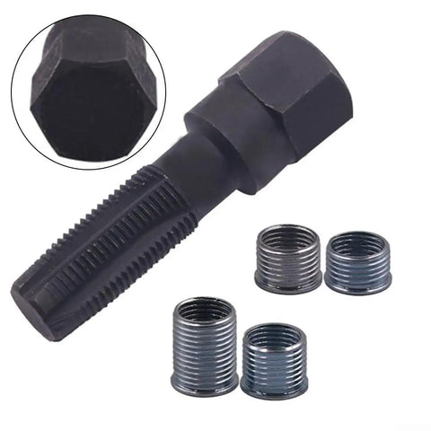 Beefed Up Thread Repair Kit With Reamer And Tap For Damaged Threads, Four Steel Inserts For Reliable Long Lasting Restoration, Precise Fit
