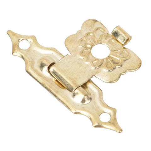 Old School Vintage Floral Hasp And Toggle Clamp Kit 50 Piece Heavy Duty Yellow Iron Latches For Cabinets Detail View