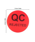 Round QC Labels 1 Roll Must-Have High-Contrast Quality Control Stickers With Peeling-Resistant Coated Paper Adhesive For Production Testing, Warehouse Supplies, Inventory, And Quality Assurance. 2.5cm red QC rejected label
