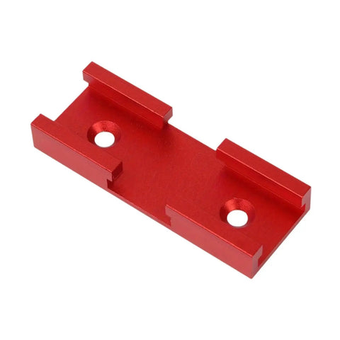 Red T Shape Track Cross Connector for Router Table Intersection Slot Jig Profile Double Cut Woodworking Tool, top view