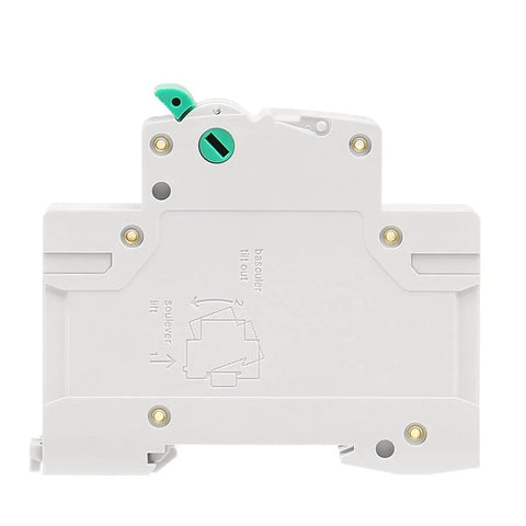 Hard Core Din Rail 2 Pole Main Switch Disconnector Isolator Circuit Breaker 400VAC GYH8 Series showing the back panel detail.