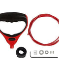 G Force Heavy Duty Trolling Motor Replacement Handle With Cushioned Grip And Release Cord Nylon Jacketed Stainless Steel Cable For Tourney Grade Performance Red on white background