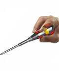 Person using Ball Grip Ratchet Screwdriver Set 5 Piece With 36 Tooth Gear For Smooth Fine Turn Screw Driving CrV Alloy Steel Shanks