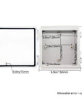 IP67 Waterproof Junction Box With Hinged Clear Cover And Stainless Steel Latch Plastic Enclosure dimensions 5.9x5.9x3.5 inches