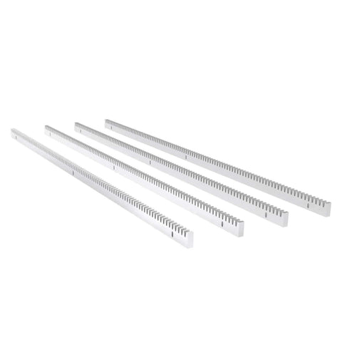 Galvanized Steel Gear Rack Set For Sliding Gates, 8mm Thick, 13.12 Ft Total Length, Four Pieces With Mounting Hardware