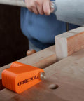 Bench Vise Stop Spacer Set With Shims To Prevent Racking And A Spacer Jig For Woodworking Vises To Keep Clamp Force Even And Dodge Vise Bending A Must Have For Pros And DIYers WBA001, HDPE, in use on a workbench.
