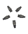 Five Pack C8 Male Power Socket With C7 Female Plug Outlet Connector showing durable connectors arranged on a white background.