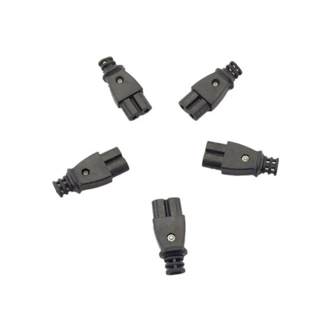 Five Pack C8 Male Power Socket With C7 Female Plug Outlet Connector showing durable connectors arranged on a white background.